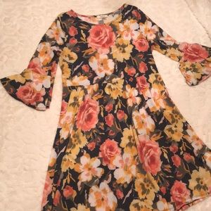 Shop Stevie Floral Bell Sleeve Dress